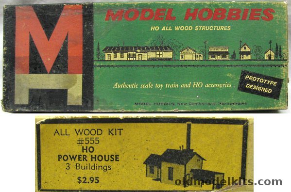 Model Hobbies HO Power House Three Buildings - HO Craftsman Kit, 555 plastic model kit